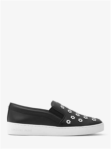 michael kors keaton studded leather slip on sneaker|keaton logo slip on sneaker.